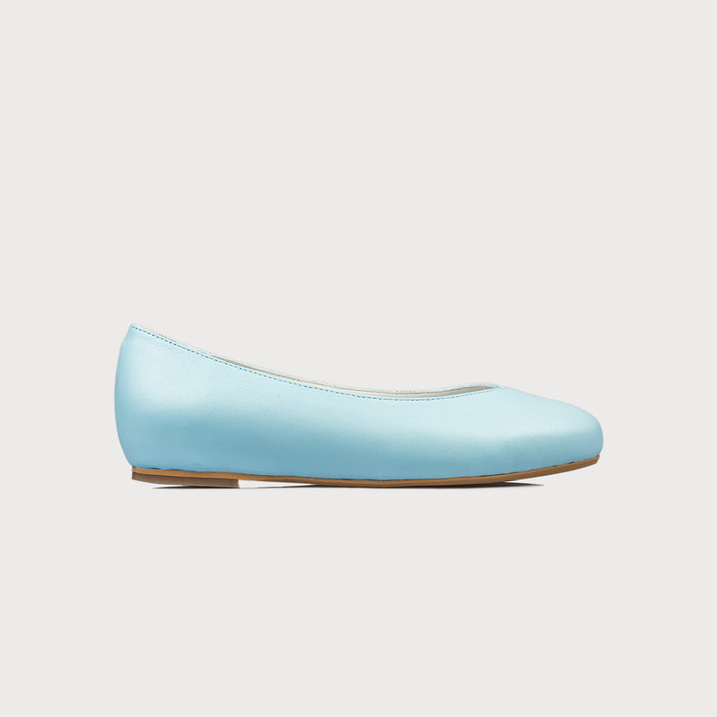 Calla | Charlotte | Aqua leather flat ...